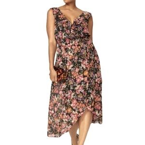 RACHEL Rachel Roy Floral Dress - Black and Pink